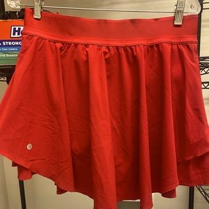 Lululemon Court Rival High Rise Skirt Skort Size 10 Long Tennis Women’s Red